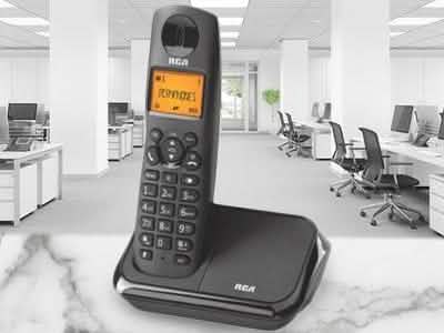 RCA Schwarzes schnurloses Telefon mit Anrufer-ID