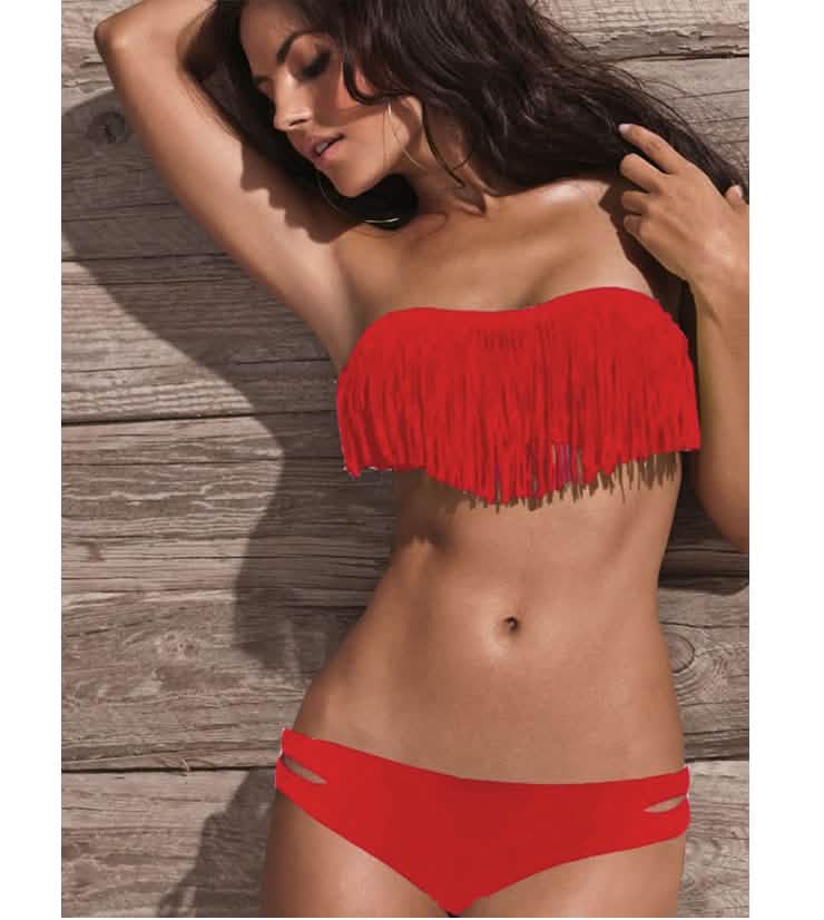 2-teilig: Modischer Bikini mit Fransen