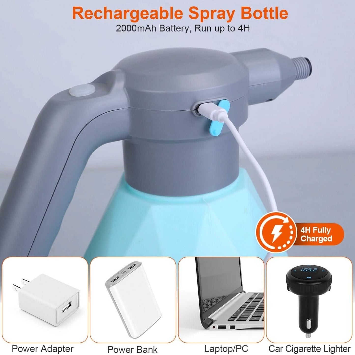 Wiederaufladbare elektrische automatische Sprühflasche für die Hand