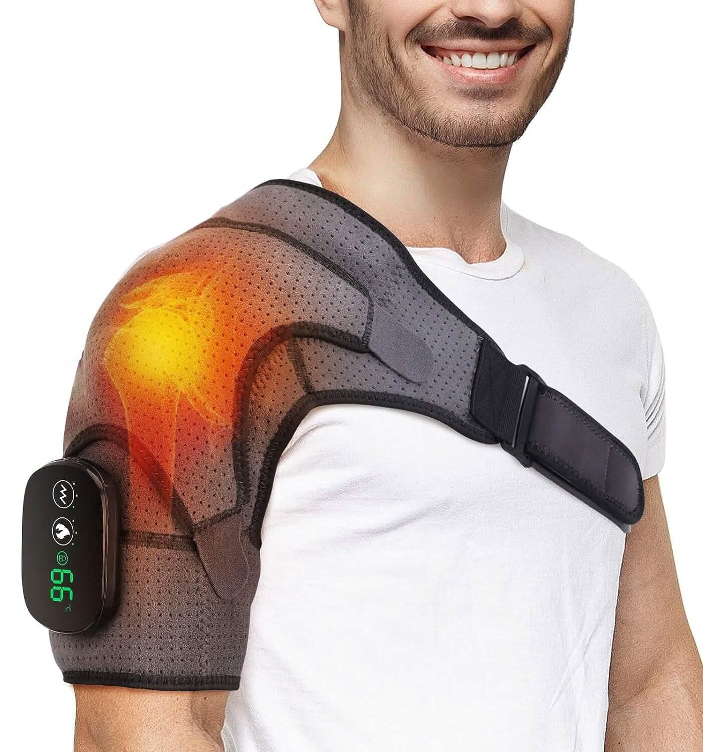 Wiederaufladbares beheiztes Schulterwickel-Massagegerät, Schulterstütze mit 3 Heizstufen