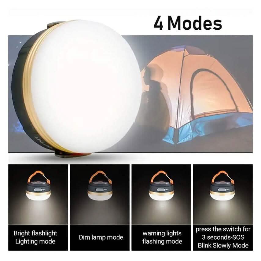 Wiederaufladbare LED-Campinglaterne mit Magnetfuß