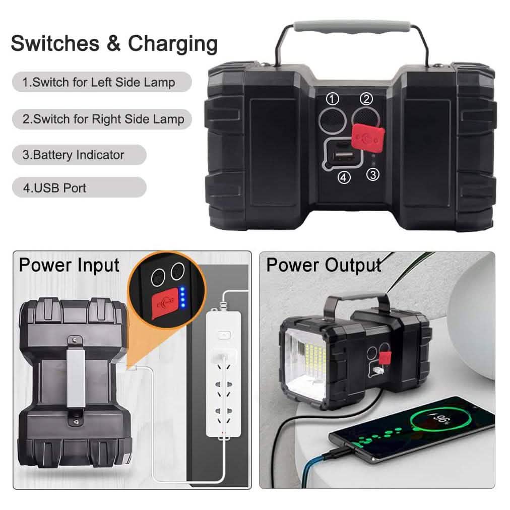 Wiederaufladbare LED-Scheinwerfer-Taschenlampe