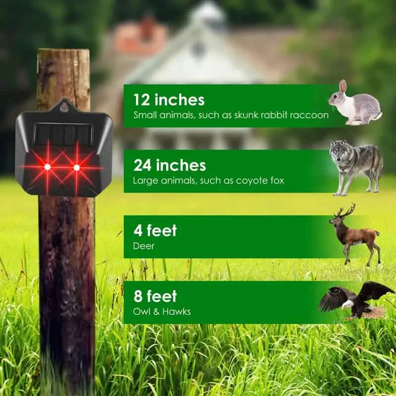 Rotes LED-Licht, wasserdicht, Raubtierabwehr für Gärten