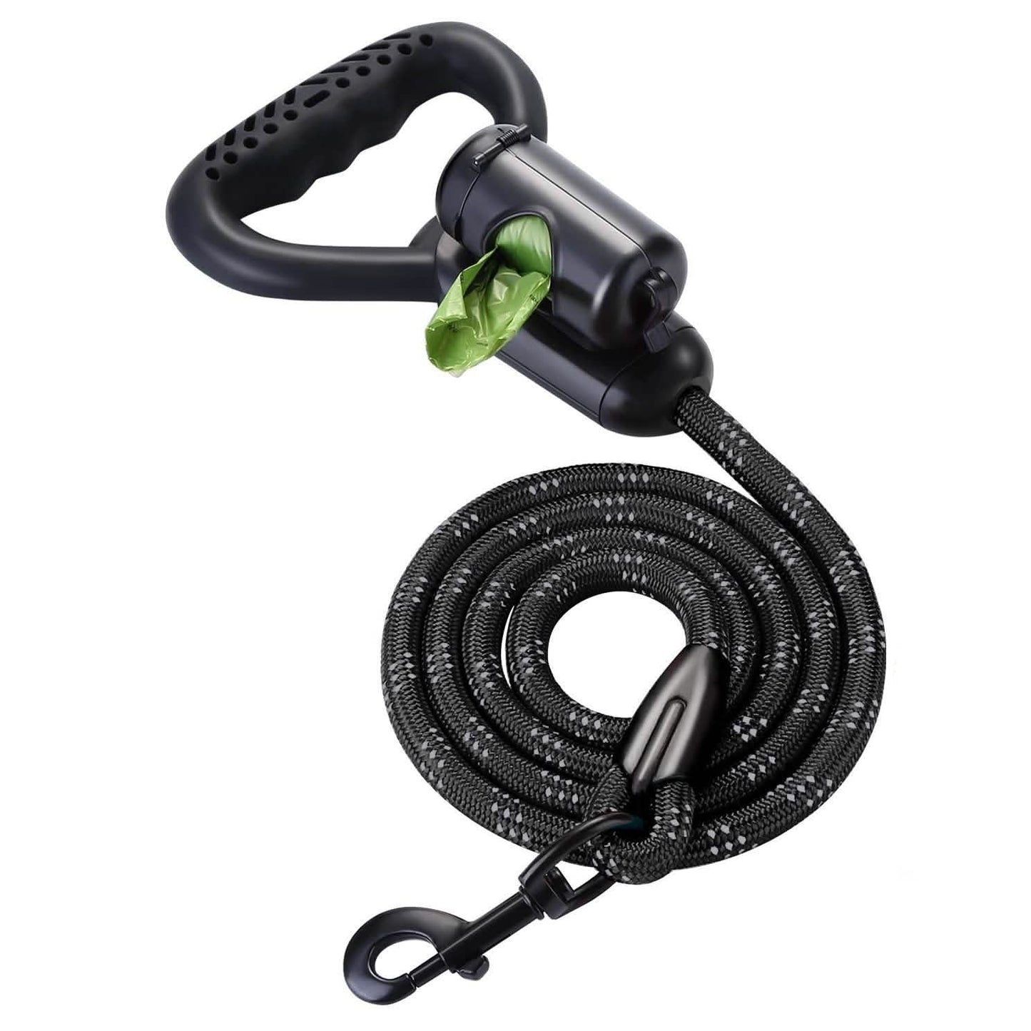 Reflektierende, robuste 2-in-1 Hundeleine 1,5 m Freihand-Kotbeutelspender