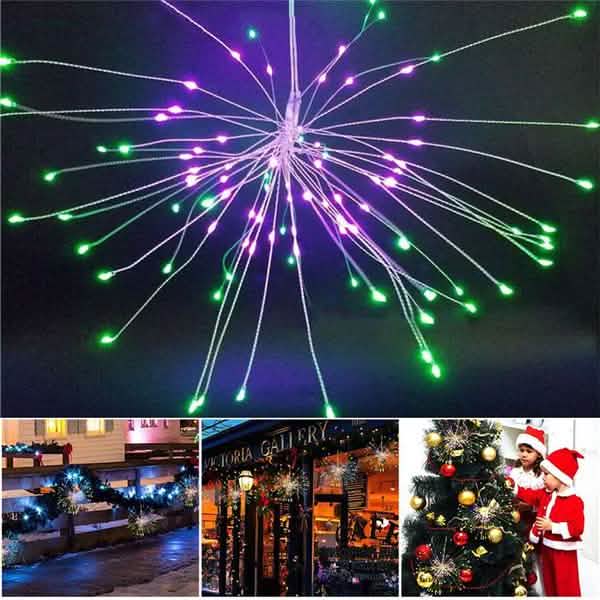 Wasserdichte Weihnachtsfeuerwerk-LED-Lichterkette mit Fernbedienung