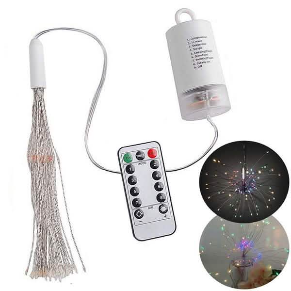 Wasserdichte Weihnachtsfeuerwerk-LED-Lichterkette mit Fernbedienung