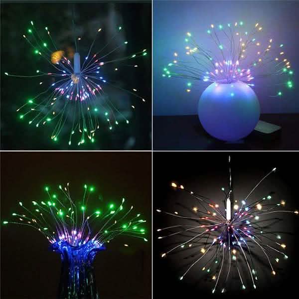 Wasserdichte Weihnachtsfeuerwerk-LED-Lichterkette mit Fernbedienung
