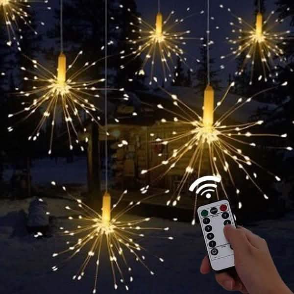 Wasserdichte Weihnachtsfeuerwerk-LED-Lichterkette mit Fernbedienung