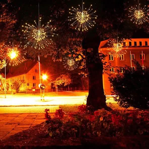 Wasserdichte Weihnachtsfeuerwerk-LED-Lichterkette mit Fernbedienung