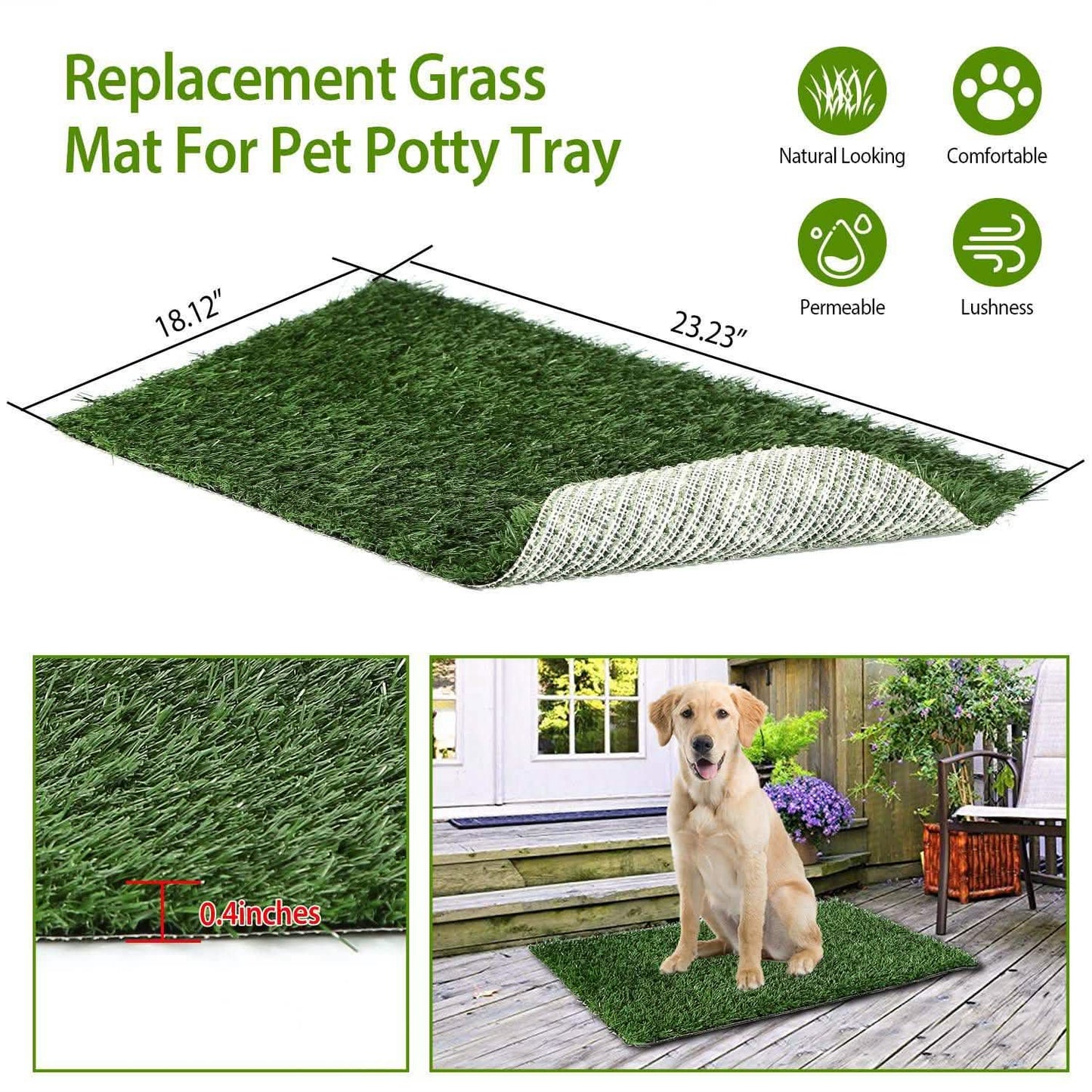 Ersatz-Grasmatte für Haustier-Klo-Tablett