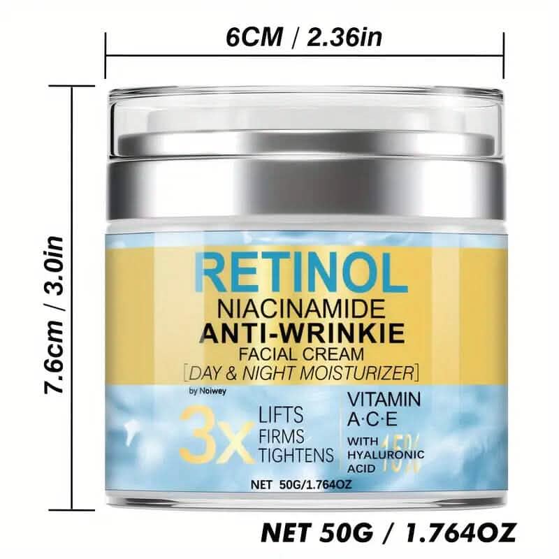 Retinol- und Kollagen-Gesichtscreme 50ml Anti-Falten und Straffend mit Vitamin E, Niacinamid