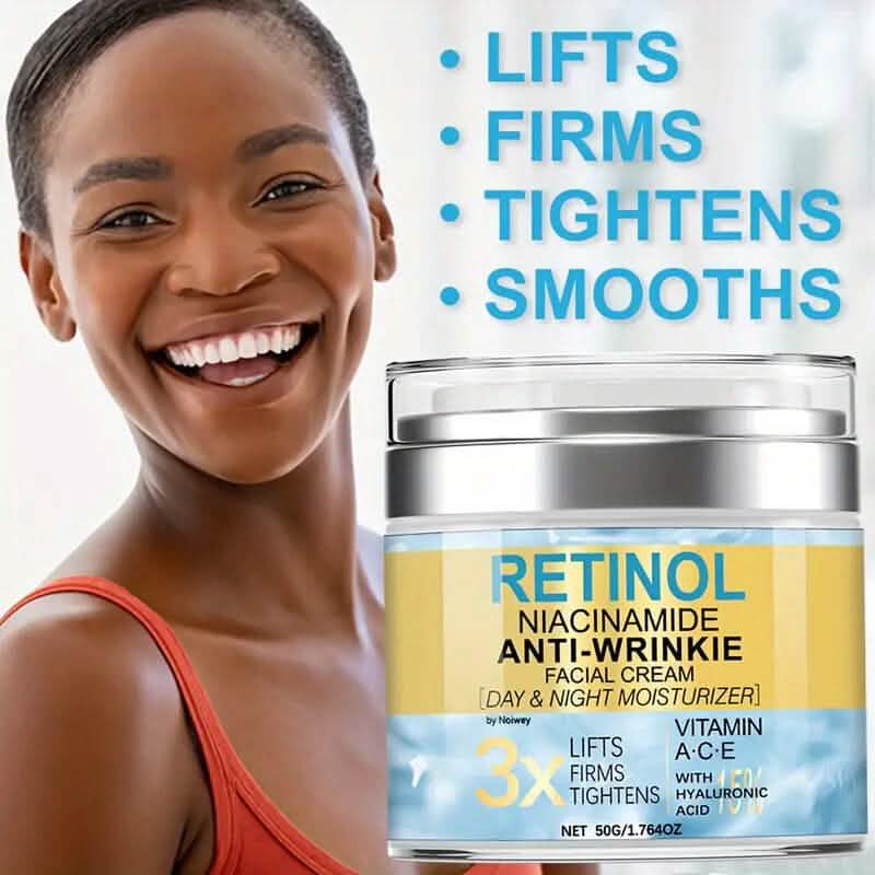 Retinol- und Kollagen-Gesichtscreme 50ml Anti-Falten und Straffend mit Vitamin E, Niacinamid