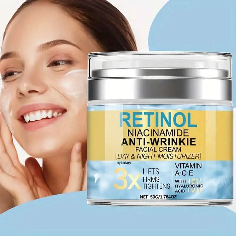 Retinol- und Kollagen-Gesichtscreme 50ml Anti-Falten und Straffend mit Vitamin E, Niacinamid