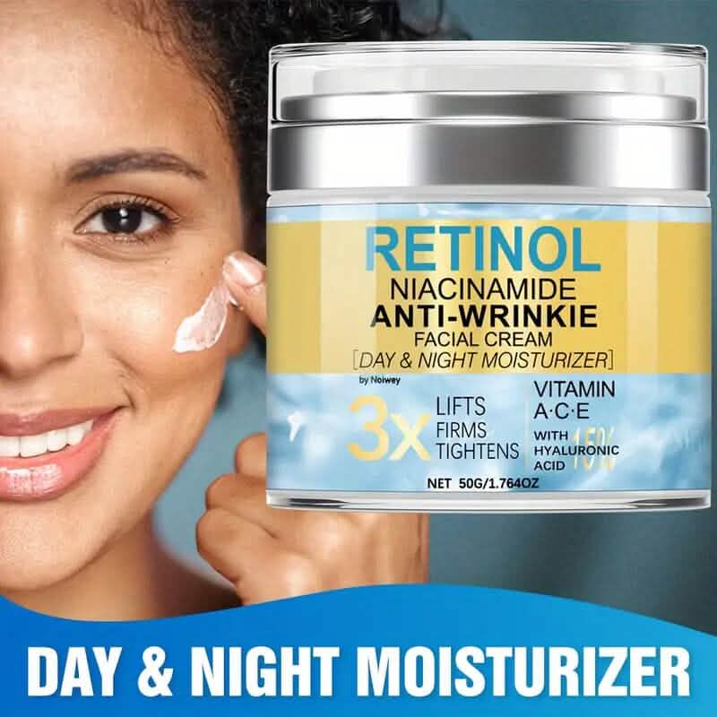 Retinol- und Kollagen-Gesichtscreme 50ml Anti-Falten und Straffend mit Vitamin E, Niacinamid