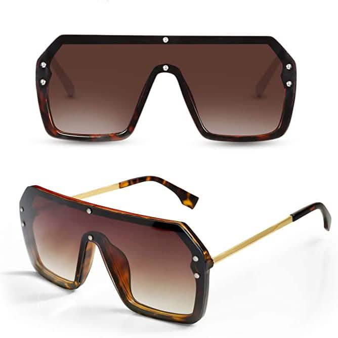 Retro Oversized Shield Sonnenbrille