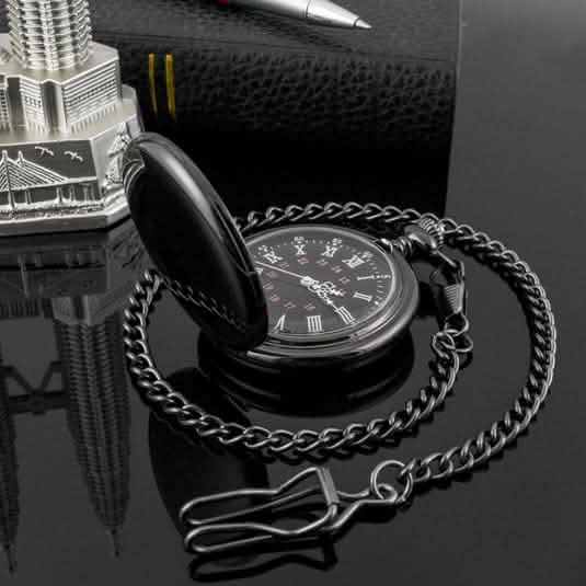 Retro Glatte Herren Taschenuhr mit Kette