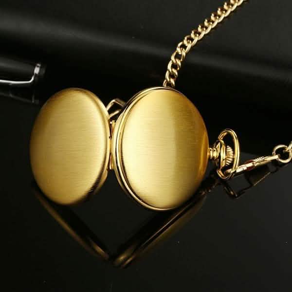 Retro Glatte Herren Taschenuhr mit Kette