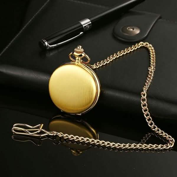 Retro Glatte Herren Taschenuhr mit Kette