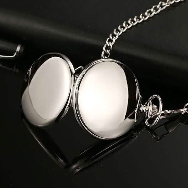 Retro Glatte Herren Taschenuhr mit Kette