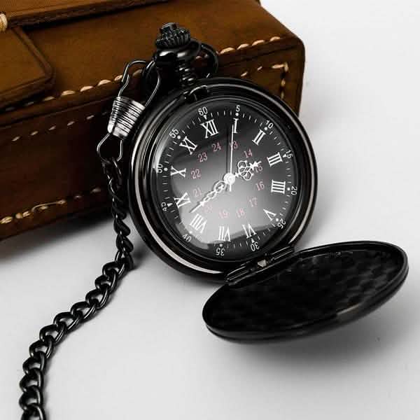 Retro Glatte Herren Taschenuhr mit Kette