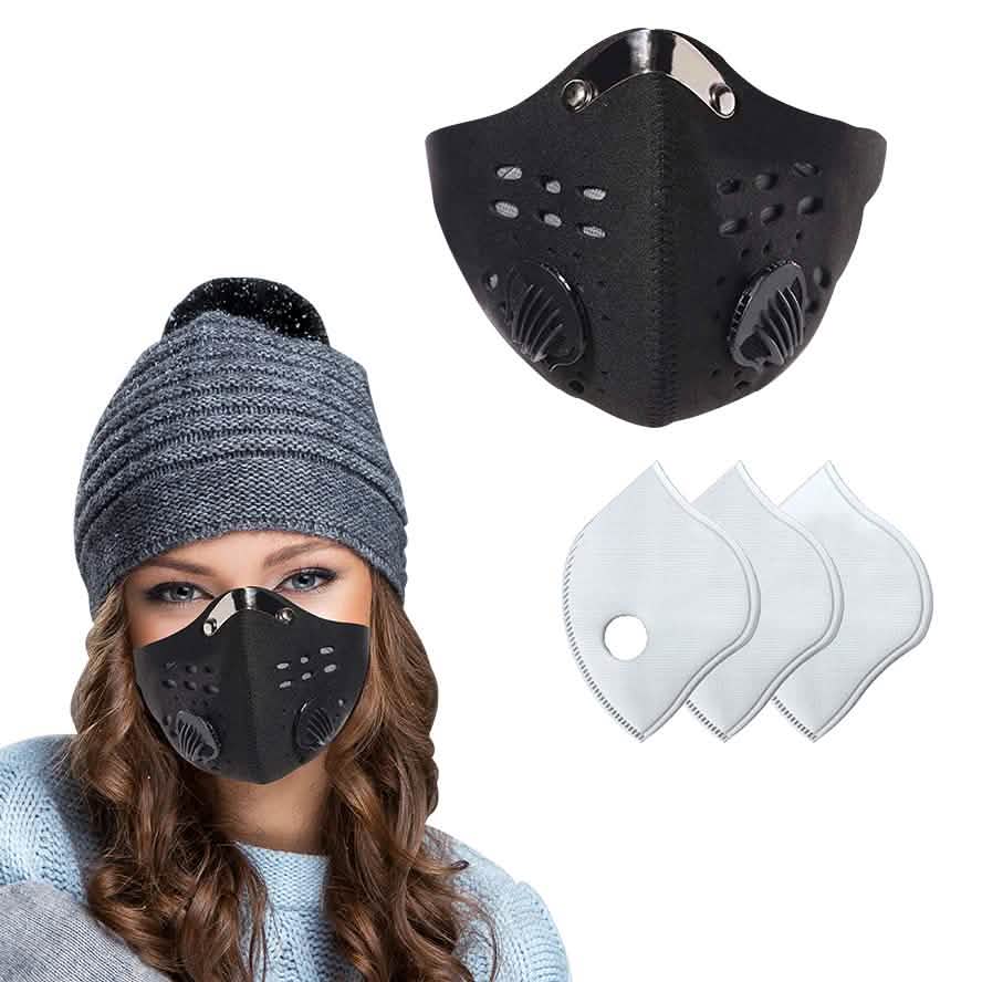 Wiederverwendbare staubdichte Maske mit 3 Filtern