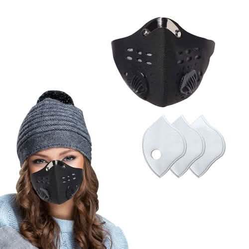 Wiederverwendbare Gesichtsmaske mit 3 Kohlefiltern