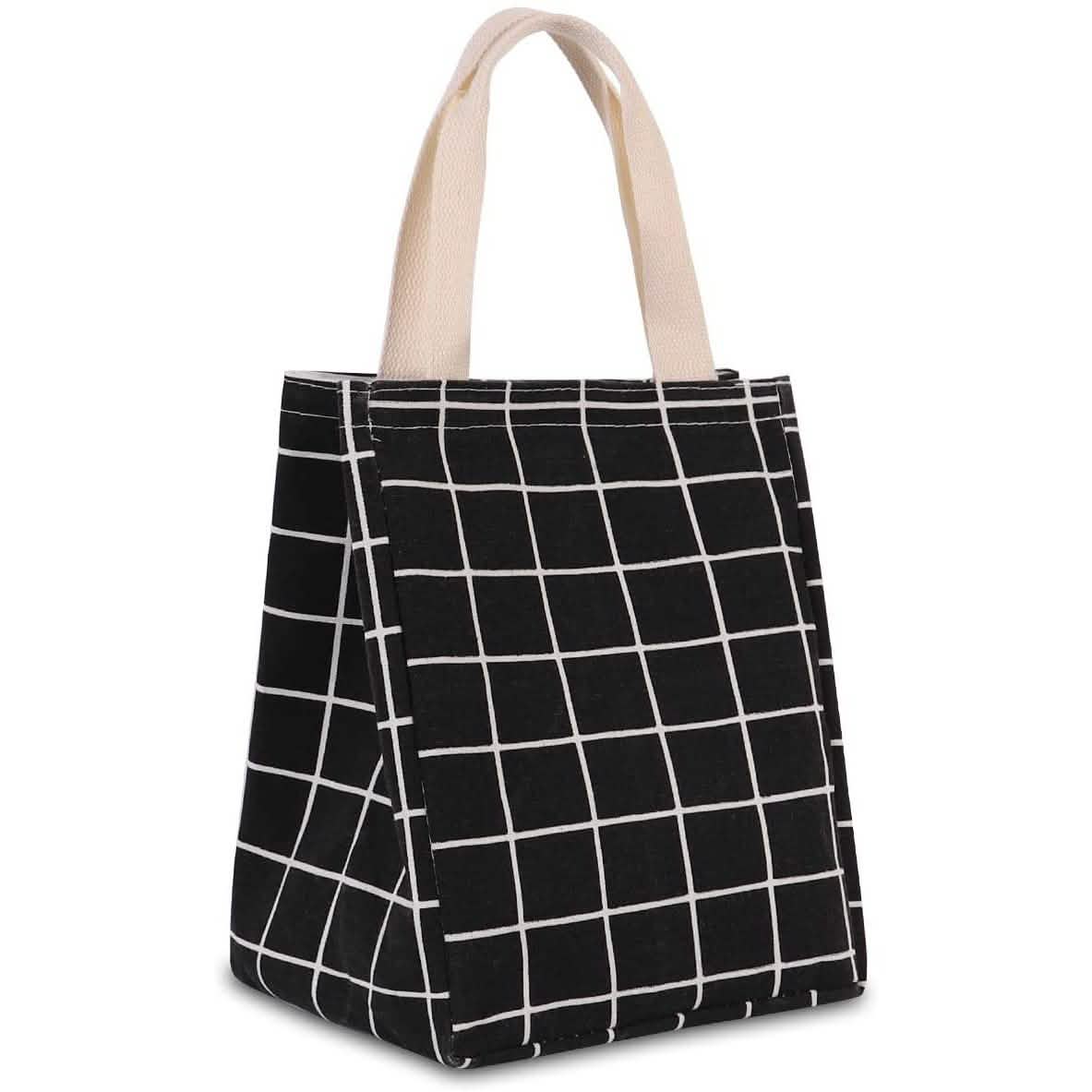 Wiederverwendbare Lunchtasche, isolierte Brotdose aus Segeltuch mit Aluminiumfolie