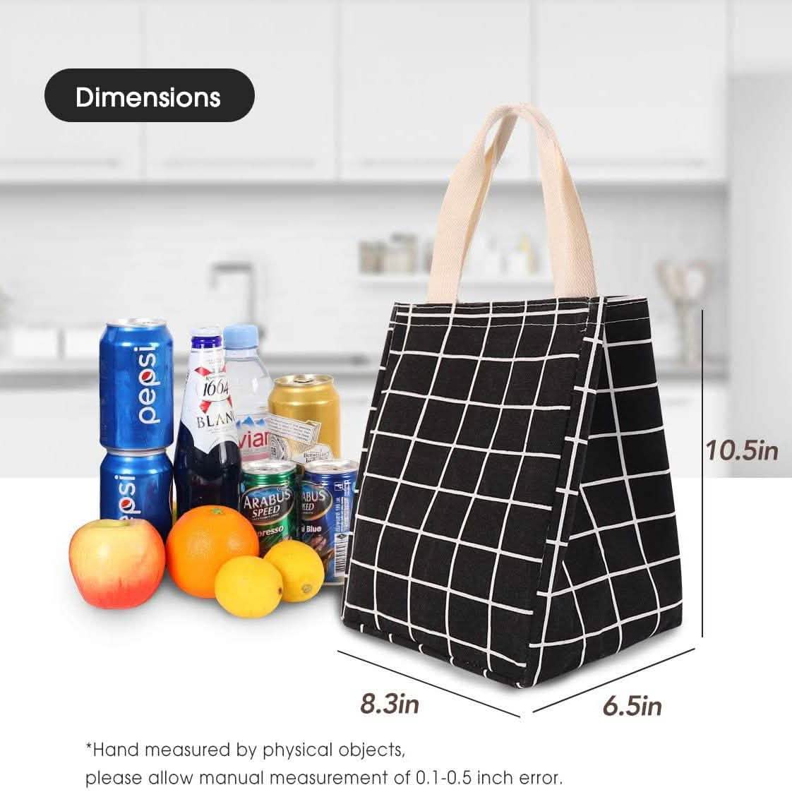Wiederverwendbare Lunchtasche, isolierte Brotdose aus Segeltuch mit Aluminiumfolie
