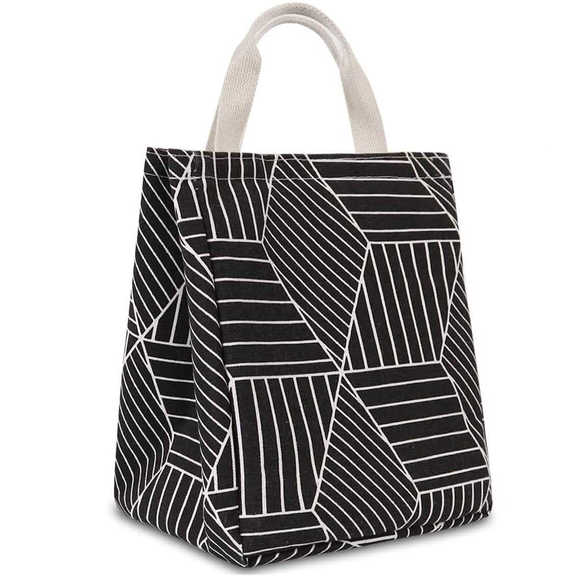 Wiederverwendbare Lunchtasche, isolierte Brotdose aus Segeltuch mit Aluminiumfolie