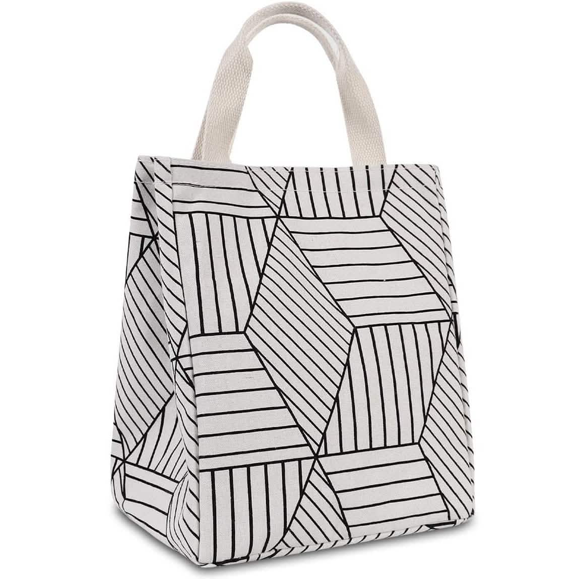 Wiederverwendbare Lunchtasche, isolierte Brotdose aus Segeltuch mit Aluminiumfolie