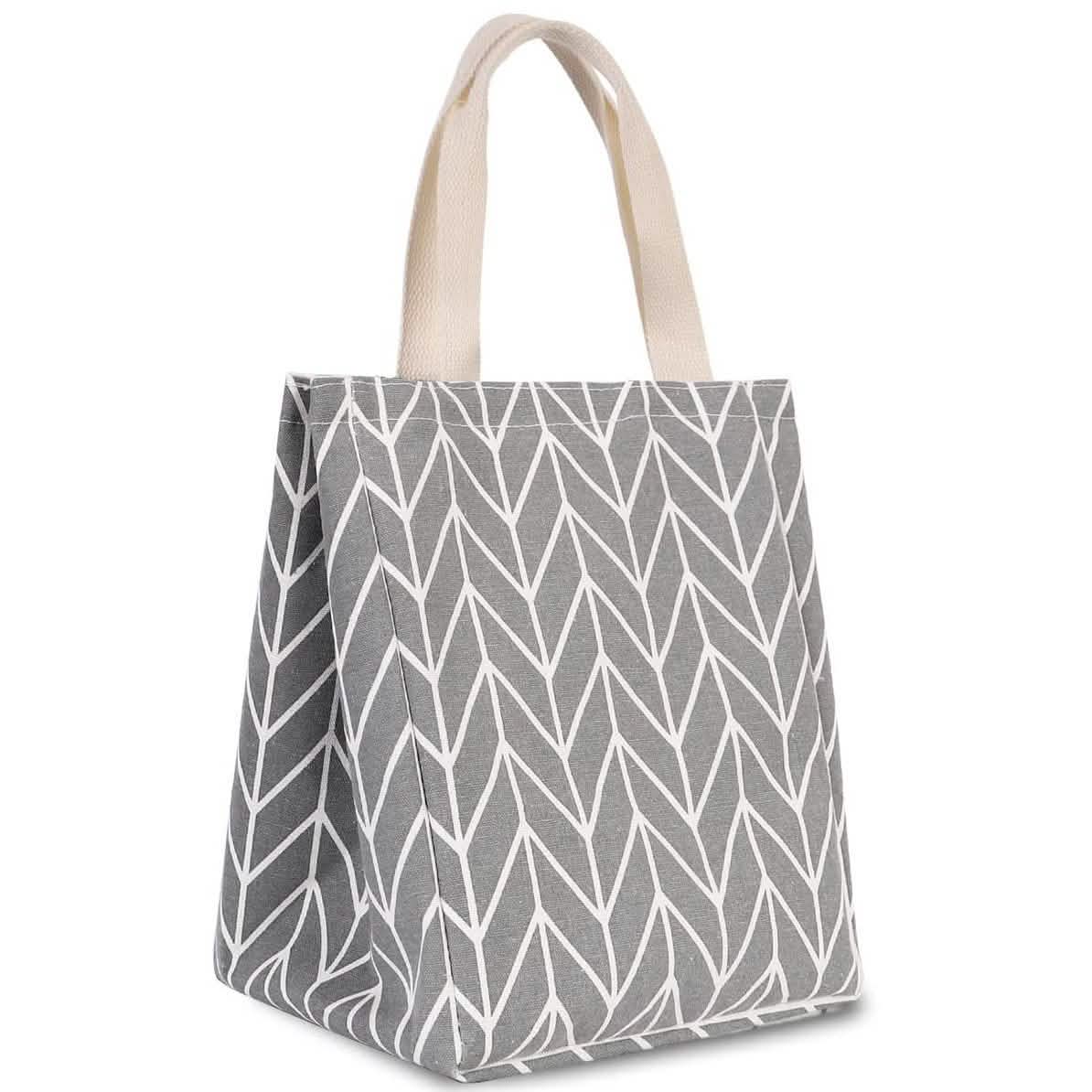 Wiederverwendbare Lunchtasche, isolierte Brotdose aus Segeltuch mit Aluminiumfolie