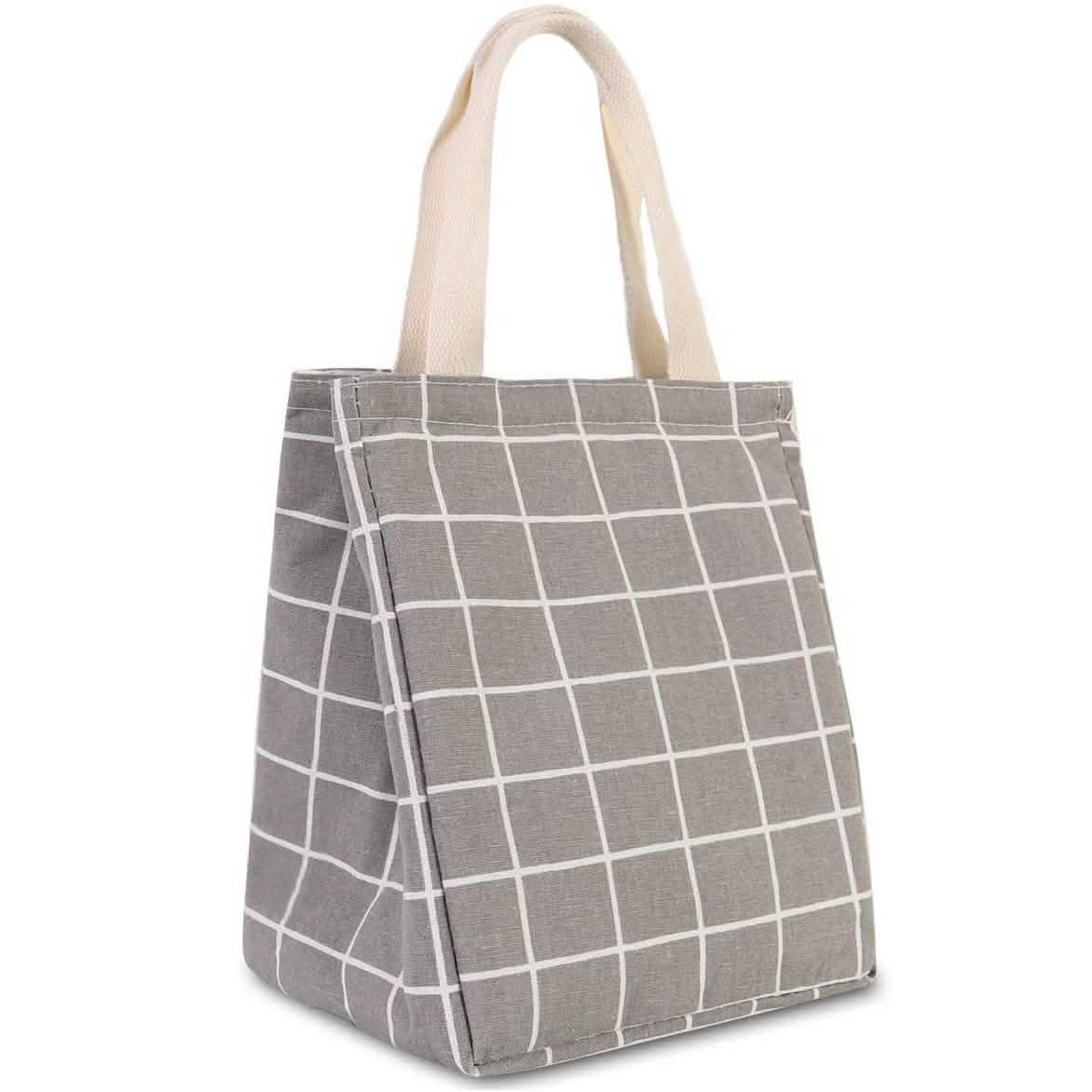 Wiederverwendbare Lunchtasche, isolierte Brotdose aus Segeltuch mit Aluminiumfolie