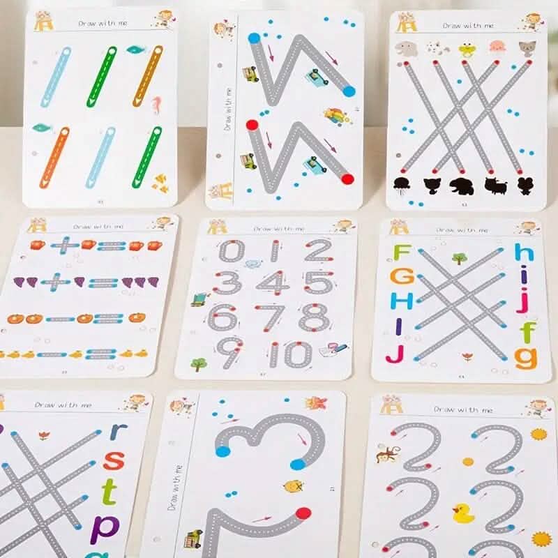 Wiederverwendbares magisches Übungsheft-Set mit löschbarem Stift und Nachfüllern