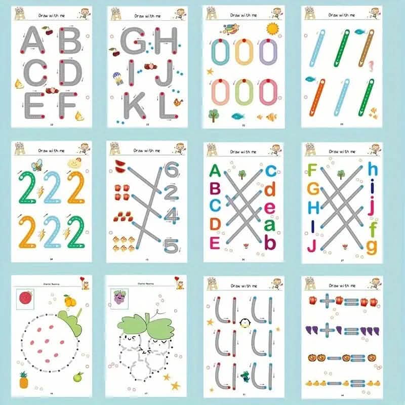 Wiederverwendbares magisches Übungsheft-Set mit löschbarem Stift und Nachfüllern