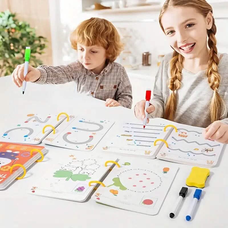 Wiederverwendbares magisches Übungsheft-Set mit löschbarem Stift und Nachfüllern