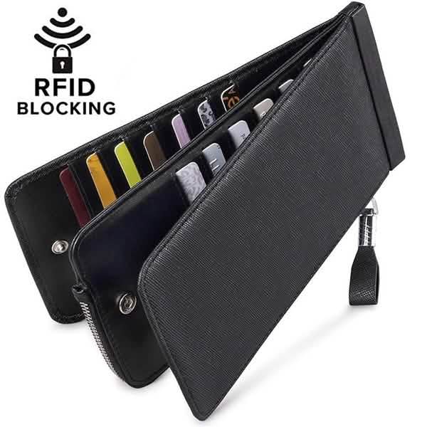 RFID-blockierendes zweifach faltbares Multi-Kartenetui