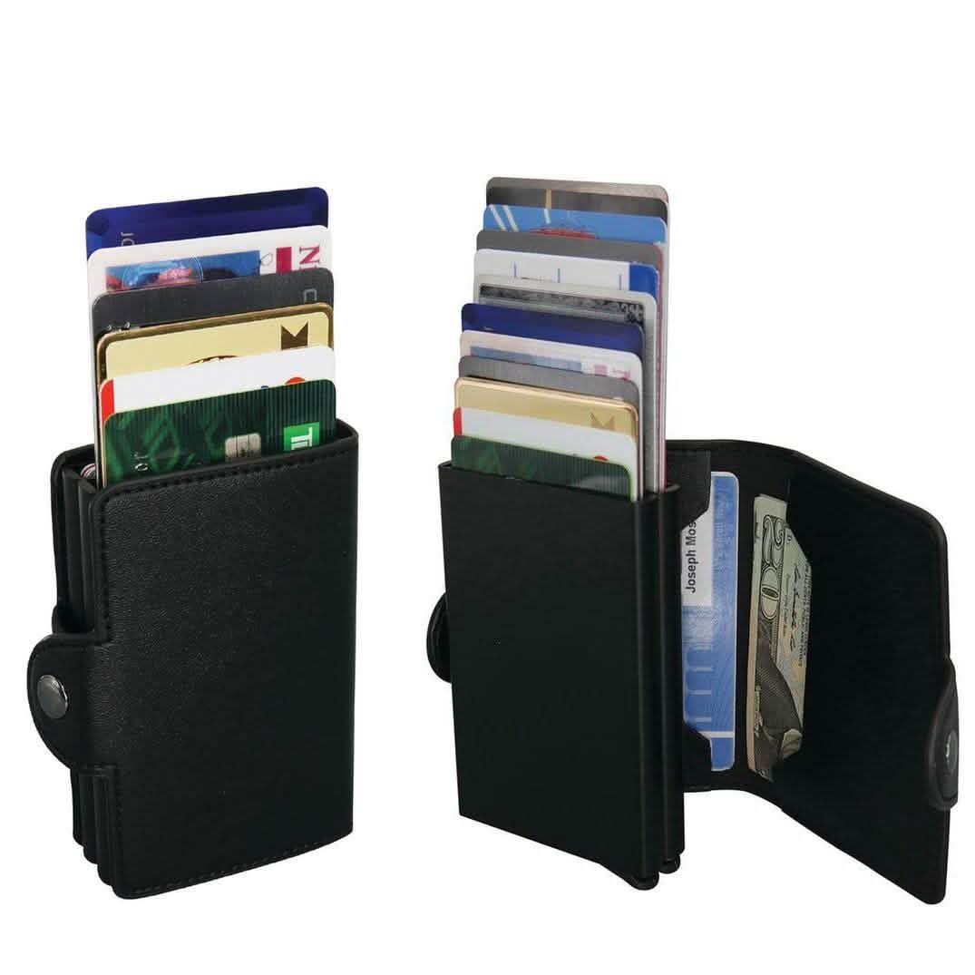 RFID-blockierende ausklappbare Schnellzugriffskartenbrieftasche