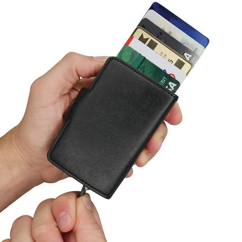 RFID-blockierende ausklappbare Schnellzugriffskartenbrieftasche