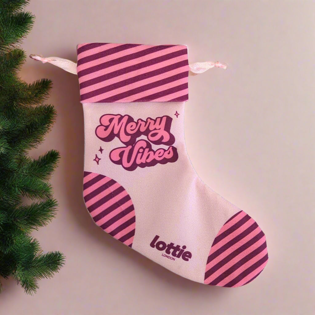 „Merry Vibes“ Strumpf – Festlicher & lustiger Make-up-Halter (2 Paare)