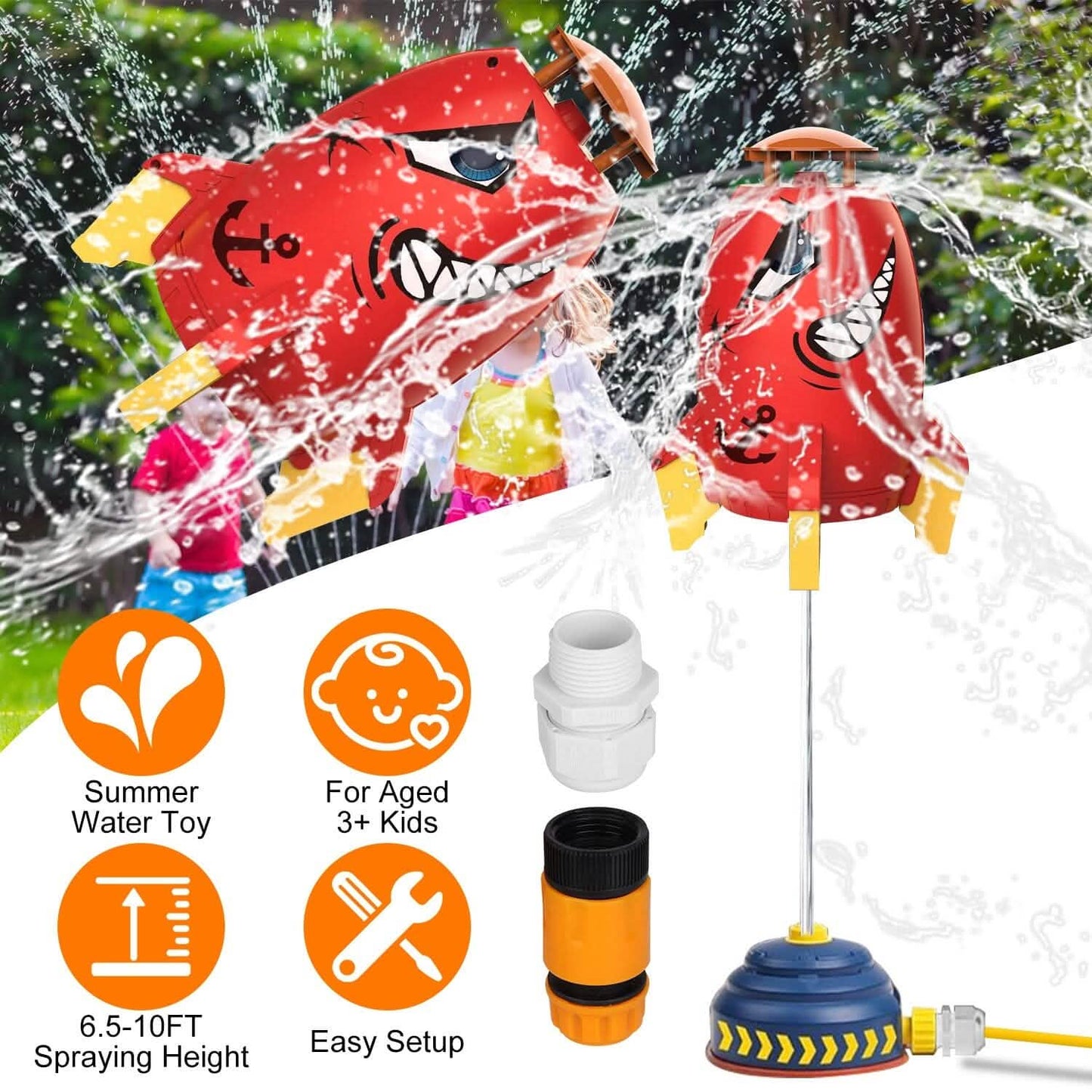 Raketen-Sprenger Launcher Rasensprenger Fliegend Spritzend 360° Rotation für 3+ Jahre