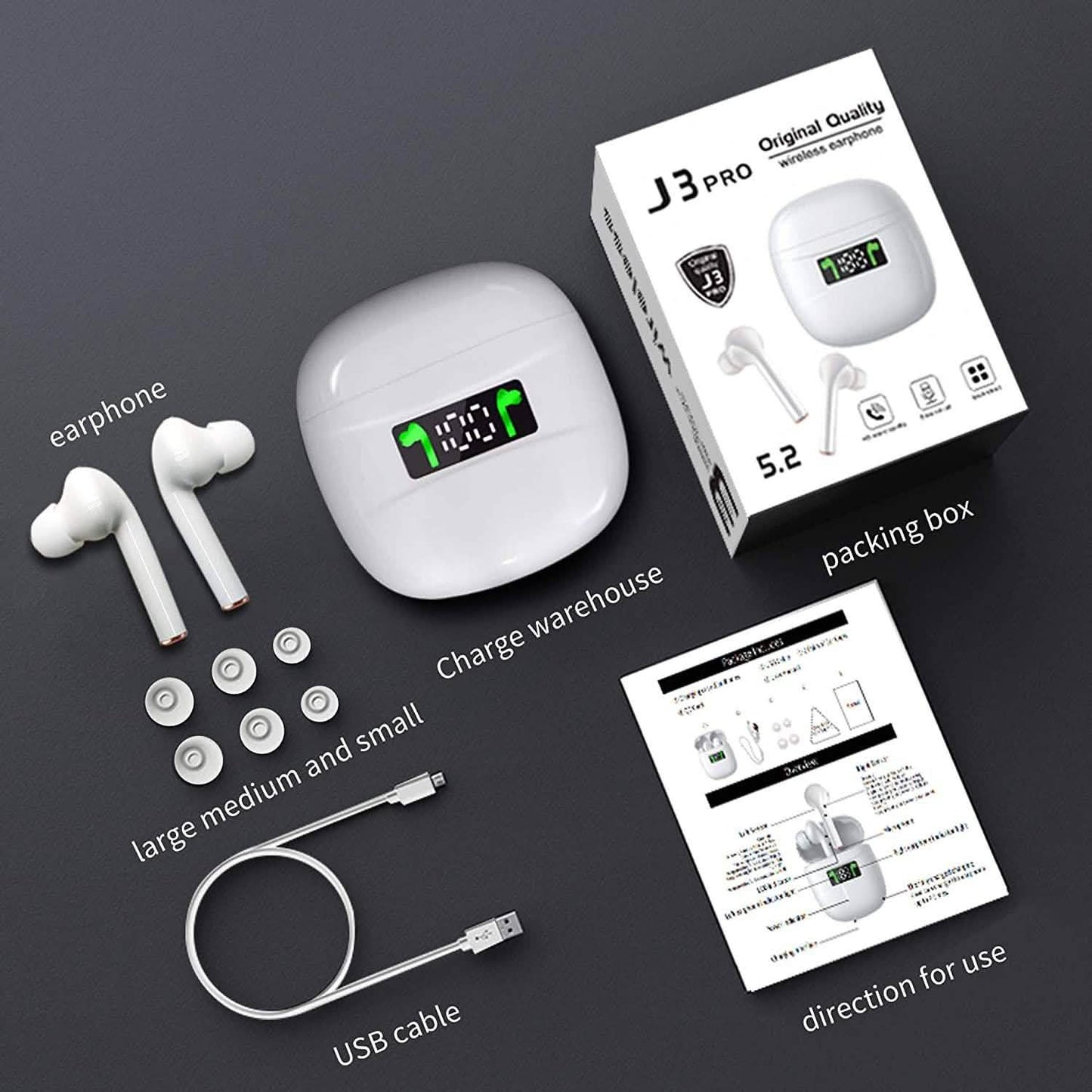ROCXF TWS True-Wireless-Kopfhörer mit LED-Ladecase-Anzeige