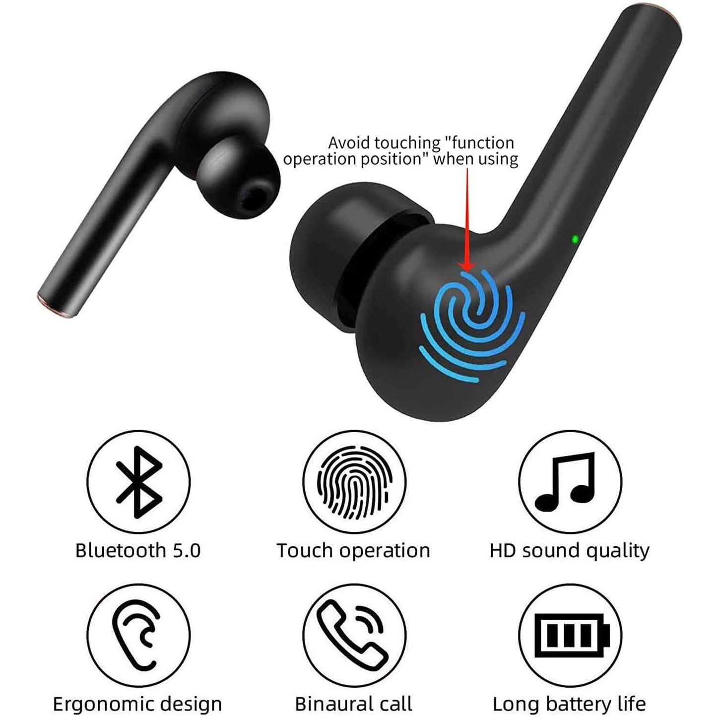 ROCXF TWS True-Wireless-Kopfhörer mit LED-Ladecase-Anzeige