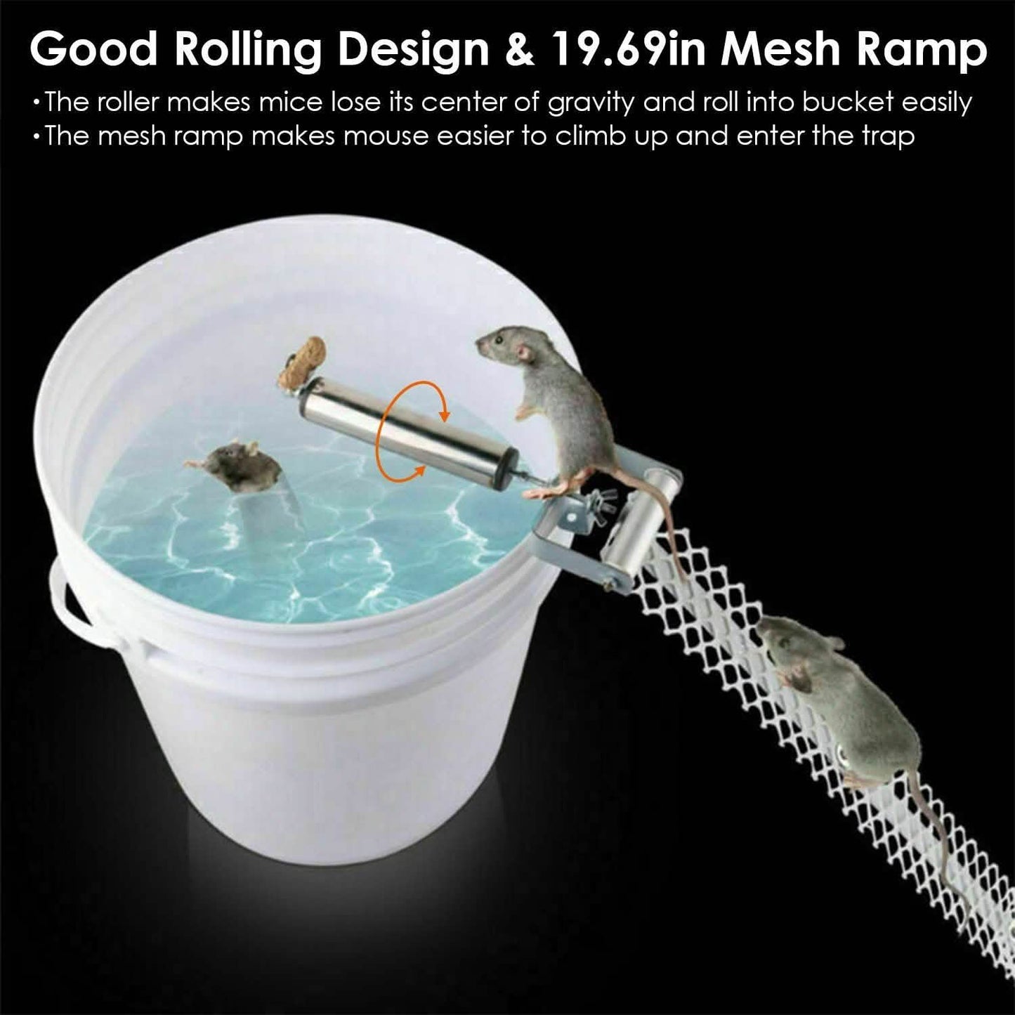 Roll Trap Mäusefänger mit 50 cm Gitterrampe