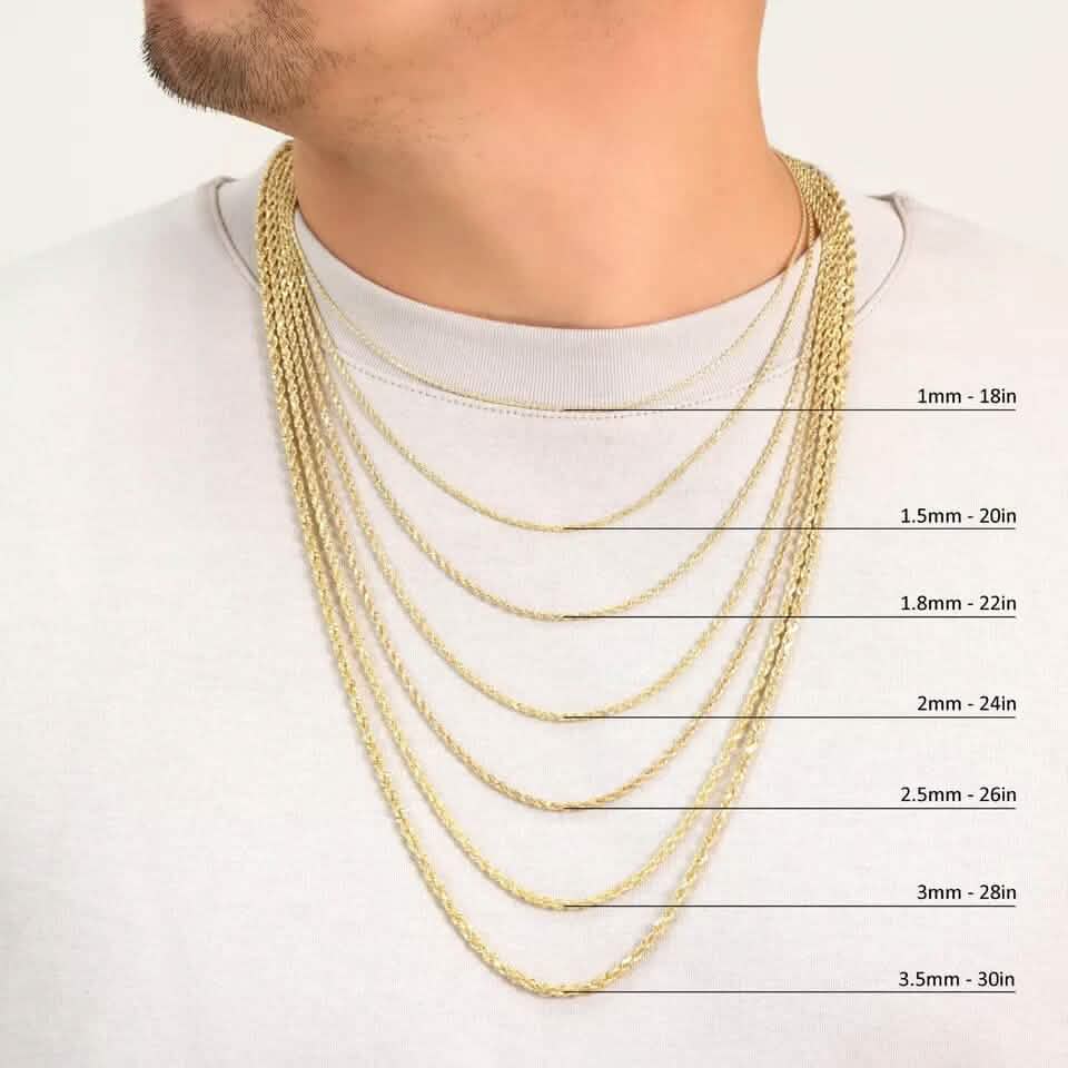 Seilkette aus Gelbgold – 2 mm