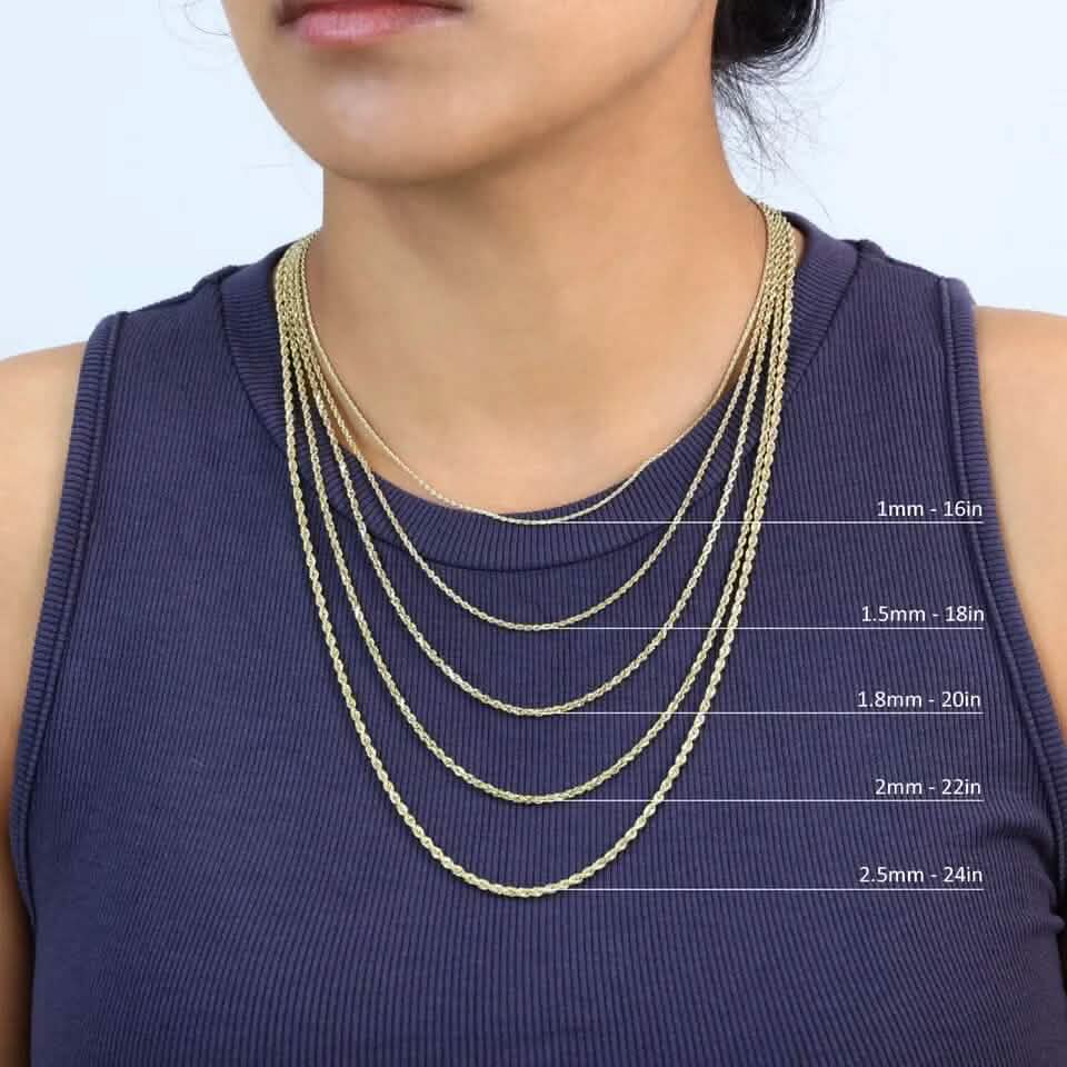 Seilkette aus Gelbgold – 2 mm