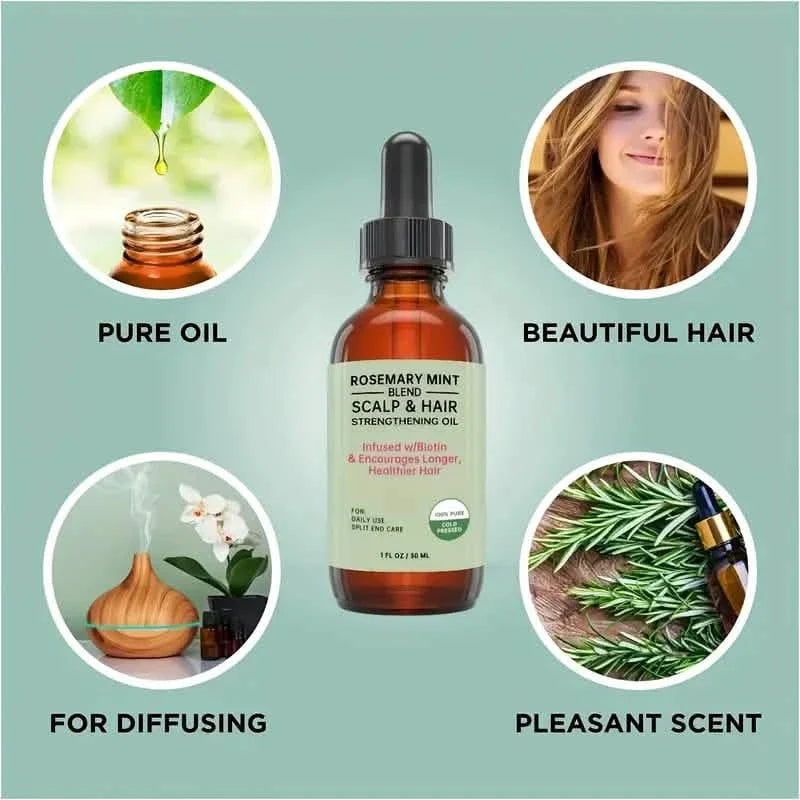 Rosmarinöl für Haarpflege, Kopfhautmassage, Hautpflege und Aromatherapie