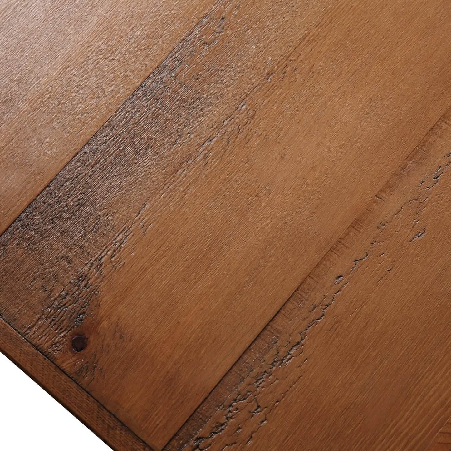 Rustikaler Couchtisch mit Stauraum und Metallbeinen, Braun 109 cm