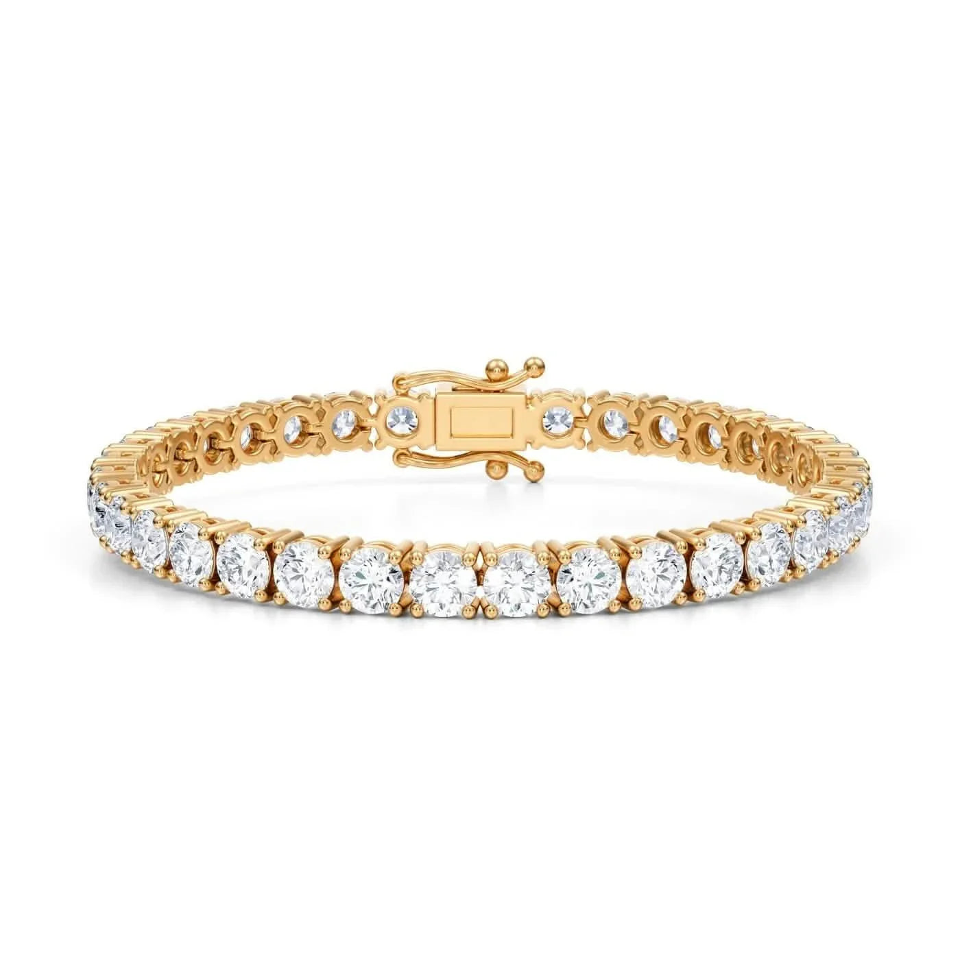 12,50 Karat D VS runder Labordiamant 7,5" Tennisarmband 14k Gelbgold