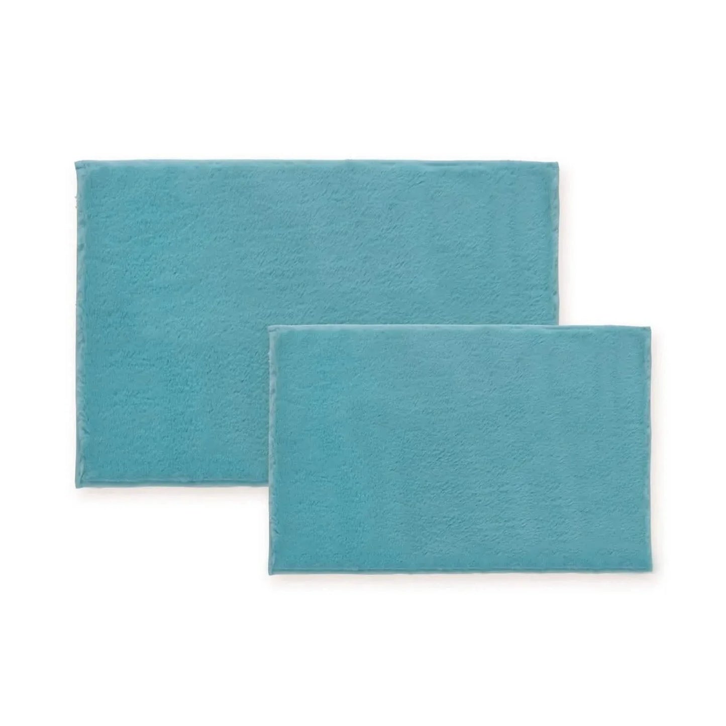2-teiliges Set: Bibb Home 2-teiliges Badematten-Set aus Kunstfellplüsch
