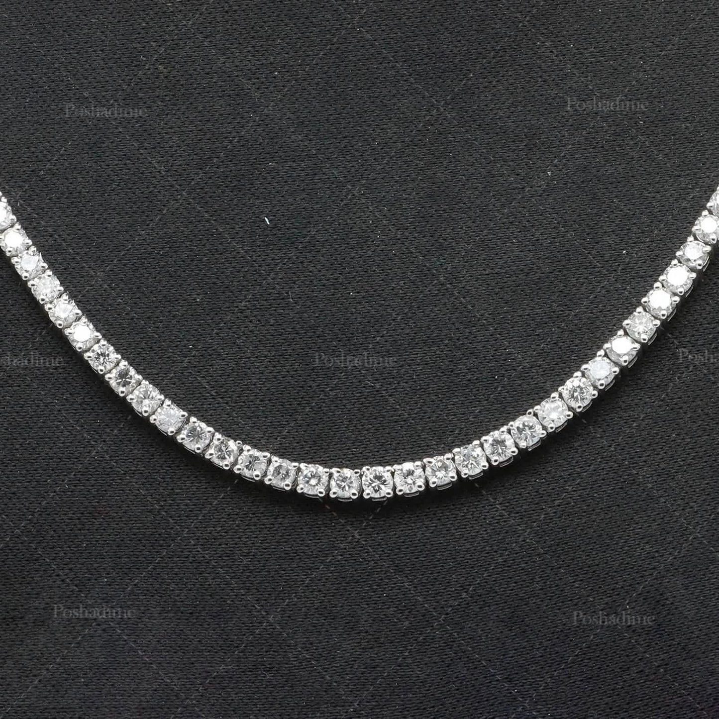 4.3 Karat zertifiziertes rundes Labor-Diamant-Tennis-Collier 18 Zoll aus 14 Karat Massivweißgold